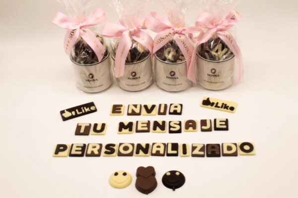 Taza regalo mensaje letras chocolate